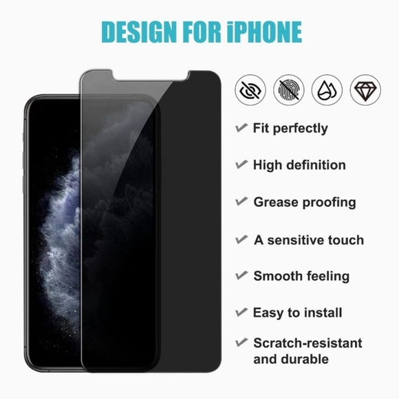Privacy Screen Protector for iPhone 14, 14 Pro Max, 13 Pro, 12 Pro, 11 Pro Max - Picture 4 of 4